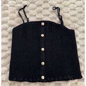 Blanque Top Blouse Sleeveless Black Women Size S